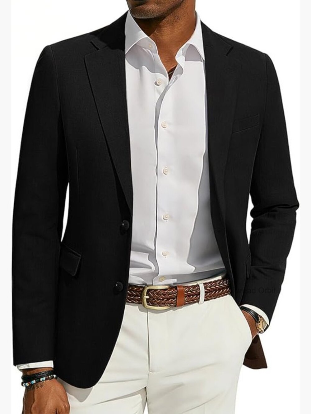 Slim Fit Blazer Sport Coat Two Button Casual Business Lightweight Polyester